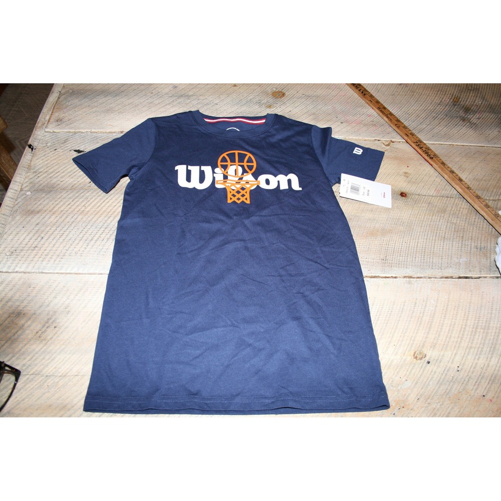 Wilson Basketball Graphic Tee Kids Large Navy Blue NEW Short‎ Sleeve Shirt